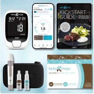 KETO-MOJO GK+ Bluetooth Glucose & Ketone Test Kit +39 Ketone strips+ Lancets